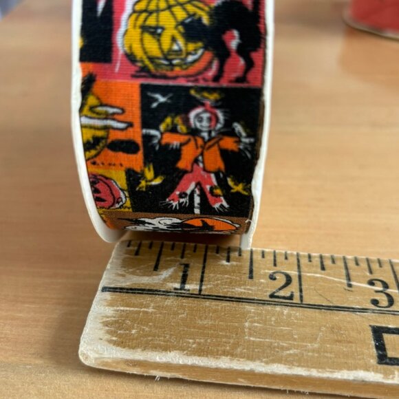 Vintage gift tie ribbons from the mid-20th century Halloween Velvet Lot of 2 - Picture 6 of 8